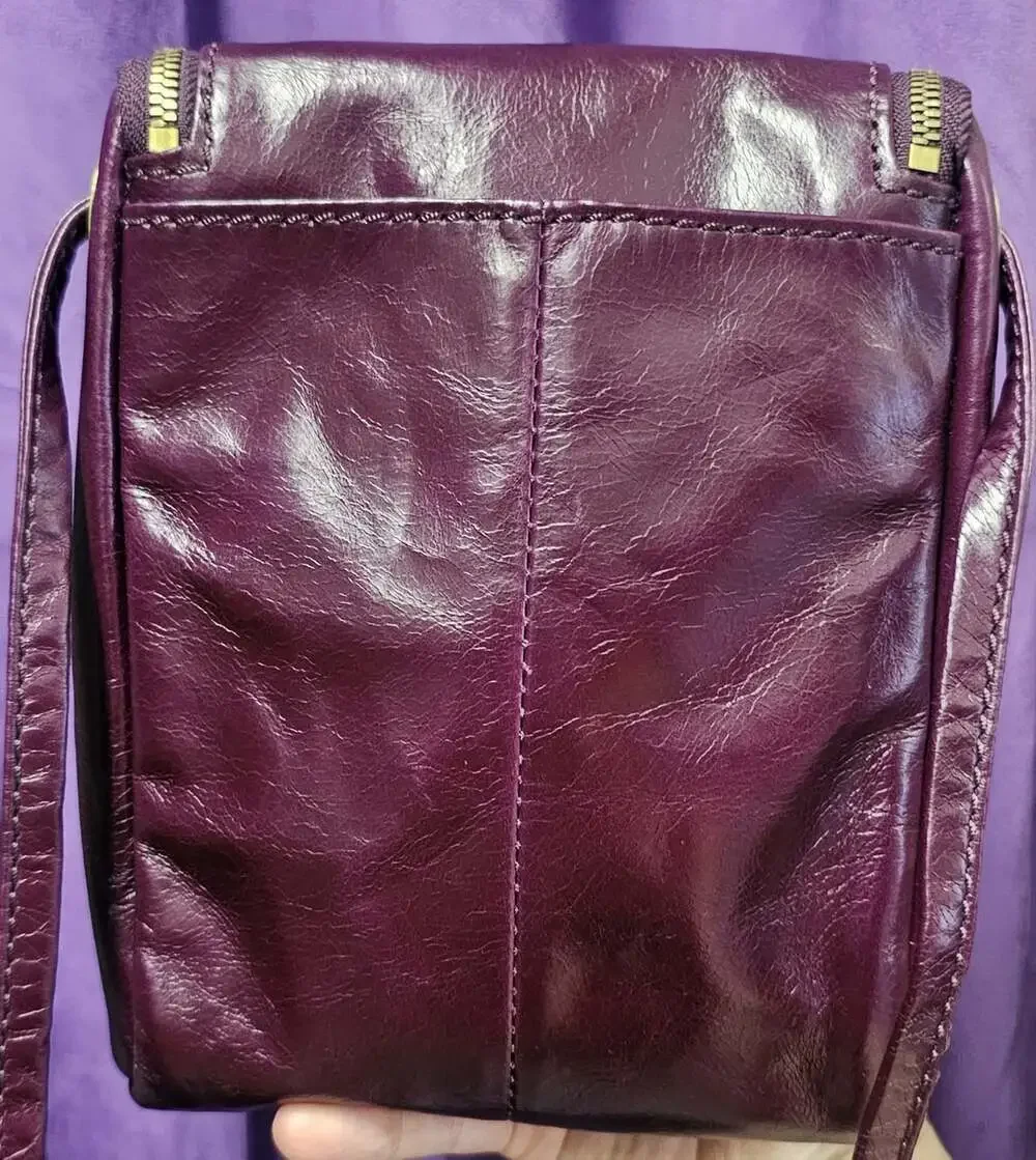 HOBO Fern Eggplant Vintage Hide Leather Crossbody Bag NWOT